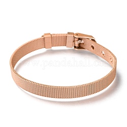 304 cinturini per orologi in acciaio inox, cinghia della vigilanza in forma fascini dello scorrevole, placcato oro rosa, 8-1/2 pollici (21.5 cm), 8mm