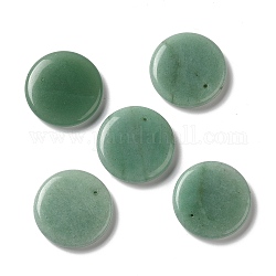 Colgantes naturales aventurina verde, charms planas redondas, 30x6~7.5mm, agujero: 1.2 mm