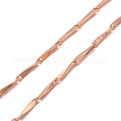 Fabrication de colliers de chaîne à maillons en laiton avec fermoir, pour la fabrication de colliers de perles, or rose, 17.76 pouce (45.1 cm), large: 1.5 mm