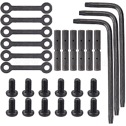 Anti-Walking Screw & Pin Set, Including Steel Side Plates Non-Slip Fixed Column Rotation Pins, Screwdriver, Screw and Nut, Black, Pin: 4x22.5mm, 2pcs/set