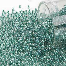Круглые бусины toho, японский бисер, (264) внутренний кристалл цвета ab / светло-зеленый на подкладке, 11/0, 2.2 мм, отверстие : 0.8 мм, Около 50000 шт / фунт