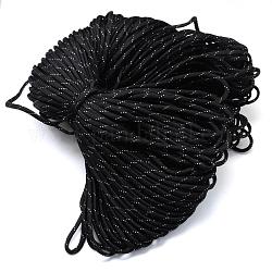 7 Inner Cores Polyester & Spandex Cord Ropes, for Rope Bracelets Making, Black, 4mm, about 109.36 yards(100m)/bundle, 420~500g/bundle