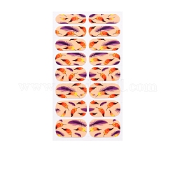 Full Wrap Fruit Nail Stickers, Self-Adhesive Geometry Nail Art Decal Strips, for Women Girls DIY Nail Art Decoration, PeachPuff, 27x8.5~16mm, 16pcs/sheet