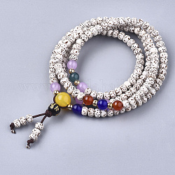 Ювелирные изделия из буддийского стиля, браслеты из кокоса и мала, стрейч браслеты, круглые, кремово-белые, 4 дюйм (2-3/4 см)