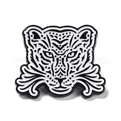 Broche en émail tigre, insigne en alliage d'animaux pour vêtements de sac à dos, électrophorèse noir, blanc, 29x35x2mm, pin: 1 mm