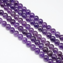 Naturale ametista perle tonde fili, grado ab, 8mm, Foro: 1 mm, circa 50pcs/filo, 15.3 pollice