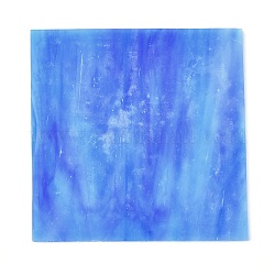 Feuilles de verre de variété, grands carreaux de mosaïque en verre cathédrale, pour l'artisanat, bleu profond du ciel, 100.5x100.5x2.5mm