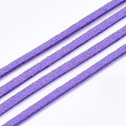 Cuerda de ante imitación, encaje de imitación de gamuza, Violeta Azul, 2.5~2.8x1.5mm, alrededor de 1.09 yarda (1 m) / hebra