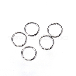 304 Edelstahl Ringe springen, offene Ringe springen, Edelstahl Farbe, 5x0.6 mm, Innendurchmesser: 3.8 mm, 22 Gauge