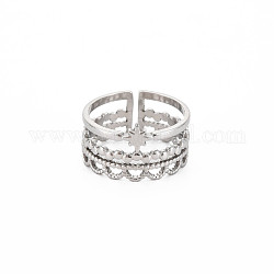 304 anillo de puño abierto de estrella de acero inoxidable para mujer, color acero inoxidable, nosotros tamaño 7 1/4 (17.5 mm)