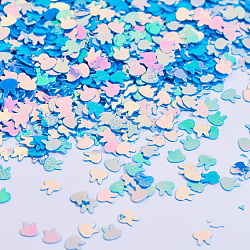 Glänzende Hasen Nail Art Glitter Maniküre Pailletten, diy sparkly paillette Tipps Nagel, Kaninchen Kopf, Verdeck blau, 4x4x0.3 mm, ca. 133000 Stk. / 500 g