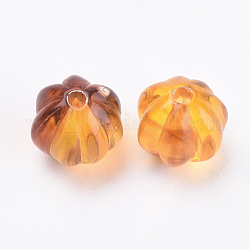 Perles ondulées acryliques, ambre d'imitation, ronde, orange foncé, 7.5mm, Trou: 1.5mm, environ 2090 pcs/500 g