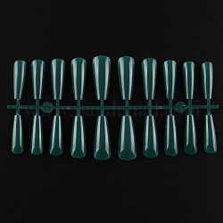 ソリッドカラープラスチックシームレスつま先偽爪  練習マニキュアネイルアートツール  ダークスレートグレー  26~32x6~13mm  20個/セット。