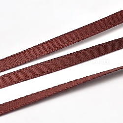 Double Face Satin Ribbon, 100% Polyester Ribbon, for Gift Packing, Brown, 1/8 inch(3mm), about 500yards/roll(457.2m/roll)