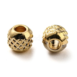 201 Stainless Steel Beads, Round, Golden, 3x2.5mm, Hole: 1.2mm