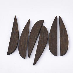 Cabujones de madera de wengué, sin teñir, lágrima, coco marrón, 44.5x8.5x3mm