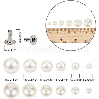 Pamtns 300 Pezzi Borchie a Rivetto con Perla Borchie Perle Rivetti Perle  Bottone Perle Rivetto Rivetti e Perle Incastonate Borchie Decorative 10mm  8mm 6mm ​Artigianali Fai-da-te : : Casa e cucina