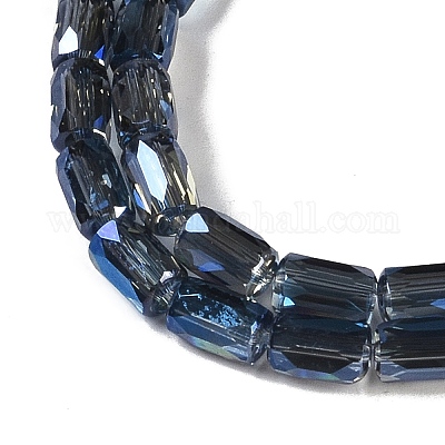 Chapelets de perles en verre électroplaqué&nbsp;GLAA-Q101-02A-FR01-1