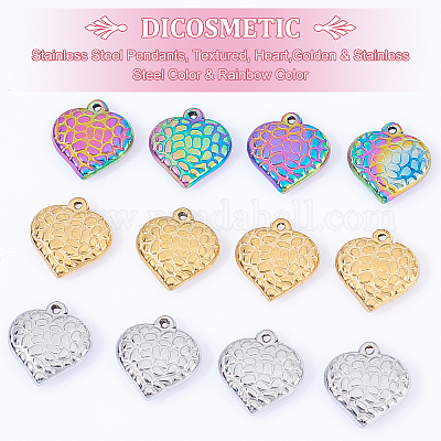 Wholesale DICOSMETIC 24Pcs 4 Styles Love Heart Charms Alloy Enamel