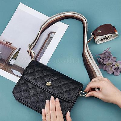 SUPERFINDINGS 1Pc 44 inch Purse Chain Strap Replacement Black Imitation  Leather Bag Straps PU Leather Shoulder Crossbody Straps with Alloy Swivel