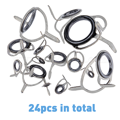 Wholesale SUPERFINDINGS 48Pcs 3 Sizes Fishing Rod Guide Kit Stainless Steel Fishing  Rod Guides Fishing Rod Eye Replacement Platinum Golden Ring Circle Pole  Repair Fishing Accessory 