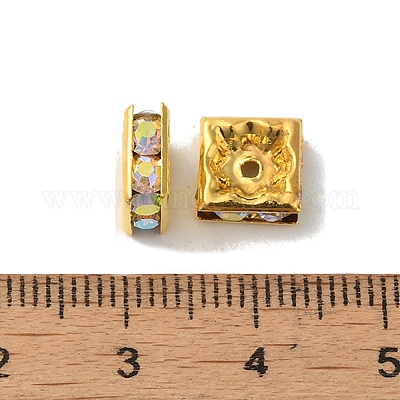 Messing Strass Zwischen perlen&nbsp;RSB074NF-02G-1