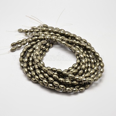 Natürliche Pyrit Barrel Perlen Stränge&nbsp;G-F197-04-8x12mm-1