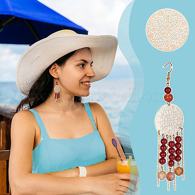 UNICRAFTALE 36 Piu00e8ce 9 Styles Breloques De Style Bohu00e9mien Breloques Laiton Pendentifs En Filigrane Doru00e9 Composants De Lustre Breloques