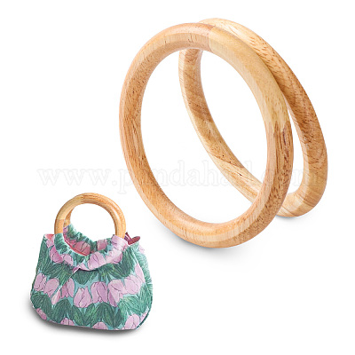 Wholesale SUPERFINDINGS 2Pcs Wooden Round Purse Handle 3.46 inch