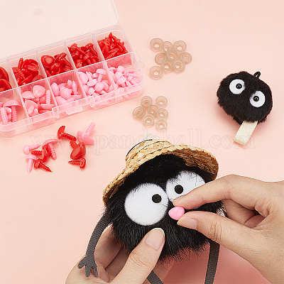 Wholesale SUPERFINDINGS 130pcs 5 Sizes Plastic Safety Noses with Washer  Triangle Animal Doll Nose Black and Red Craft Amigurumi Nose Sets for Doll  Puppet Bear Plush Crochet Projects DIY Animal Making 