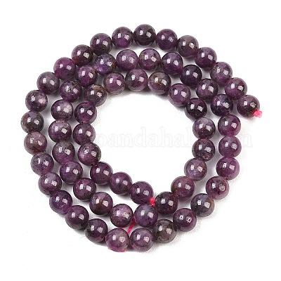 Pietra preziosa naturale perle tonde rubino fili&nbsp;G-O017-6mm-06-1
