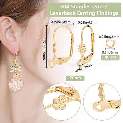 Kit Boucles D'Oreilles à Levier UNICRAFTALE - 160 Pièces Acier Inoxydable 1.5mm - DIY Bijoux