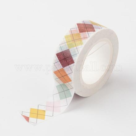 DIYの市松模様のスクラップブック  装飾紙テープ  マスキングテープ  カラフル  15mm  約10m /ロール DIY-F004-05A-1