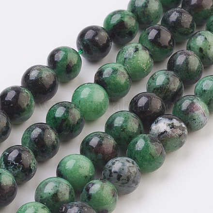 Natural Ruby in Zoisite Beads Strands G-F568-085-8mm-1