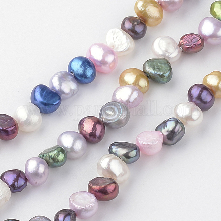 Natural Cultured Freshwater Pearl Beads Strands X-PEAR-Q007-12-1