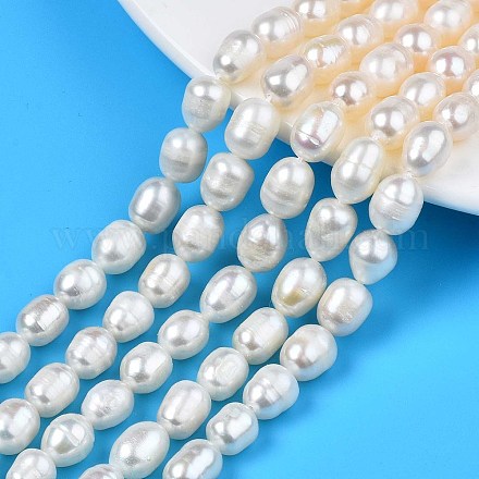 Fili di perle di perle d'acqua dolce coltivate naturali PEAR-N012-07B-1