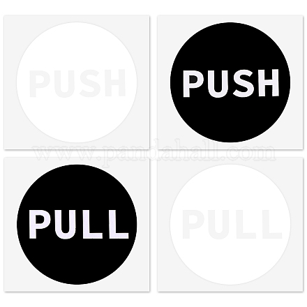 Globleland 14 juegos 2 colores pvc autoadhesivo push pull sign stickers STIC-GL0001-07-1