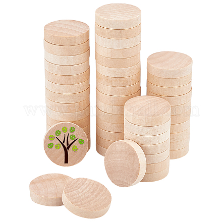 Olycraft 50 pieza de rodajas de madera natural sin terminar Burlywood piezas redondas de madera de 1.5.9 in en blanco de madera natural recortes de círculos de madera en blanco para manualidades WOOD-WH0027-73-1