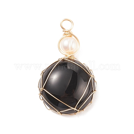 Synthetic Black Stone Pendants PALLOY-JF01556-07-1