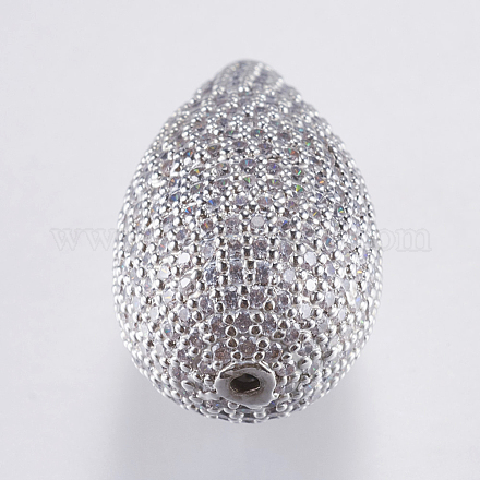 Perle ecologiche in ottone micro pavé di zirconi KK-F737-08P-RS-1