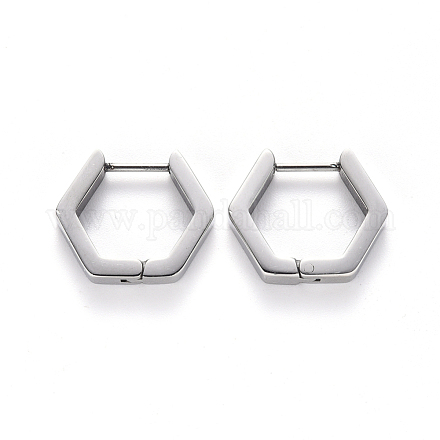 304 Stainless Steel Huggie Hoop Earrings X-STAS-S103-24P-1