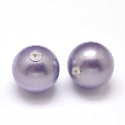 Half Drilled Round Shell Pearl Beads BSHE-M002-16mm-01-1