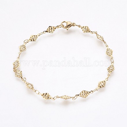 Ion Plating(IP) 304 Stainless Steel Chain Bracelets BJEW-P236-04G-1