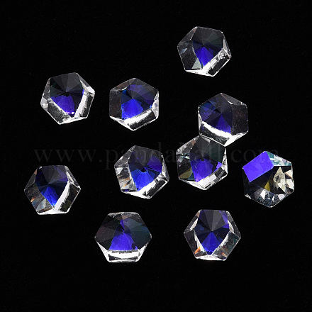 Cabujones hexagonales de vidrio transparente MRMJ-T009-100-1