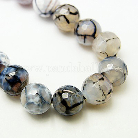 Natural Crackle Agate Beads Strands G-D208-8mm-24-1