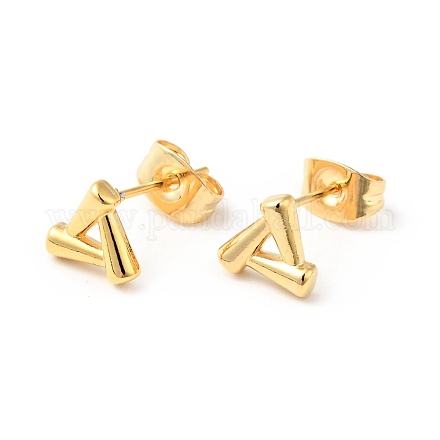 304 Stainless Steel Tiny Triangle Stud Earrings with 316 Stainless Steel Pins for Women EJEW-J043-07G-1