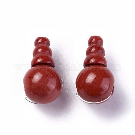 Jaspe rouge naturel 3 trou perles gourou G-L517-01A-1