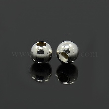 Perles intercalaires rondes 925 en argent sterling H153-3MM-1