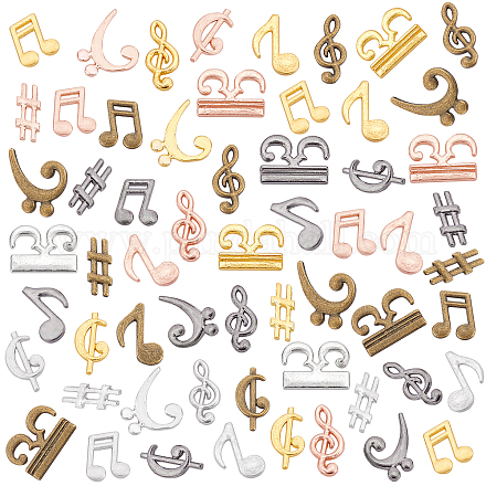 OLYCRAFT 105Pcs Note Resin Filler Music Note Filling Charms Alloy Epoxy Resin Accessories for Resin Crafting and Jewelry Making DIY Necklace Bracelet Earrings -5 Colors DIY-OC0008-21-1