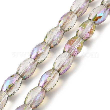Transparentes perles de verre de galvanoplastie brins EGLA-I017-01-FR01-1